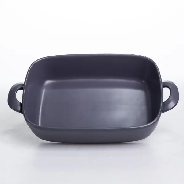 Форма для випікання фарфорова з ручками KS-644, прямокутна, 23х17х5 см, чорна Київ - фото 3