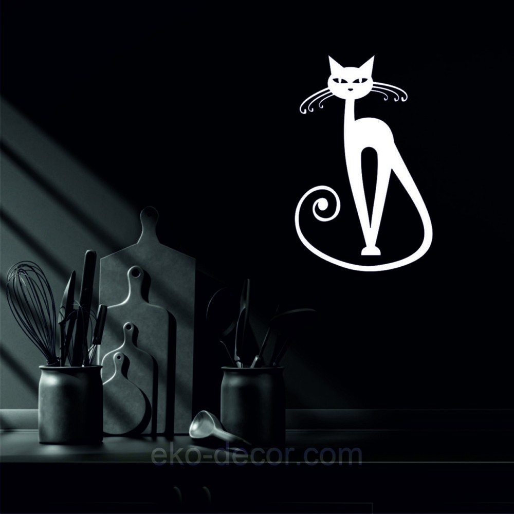 Декоративное настенное Панно «Кот» Декор на стену 70*44 см, Белый Киев - изображение 5