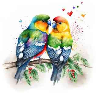 Наклейка для унитаза Попугаи пара Киев