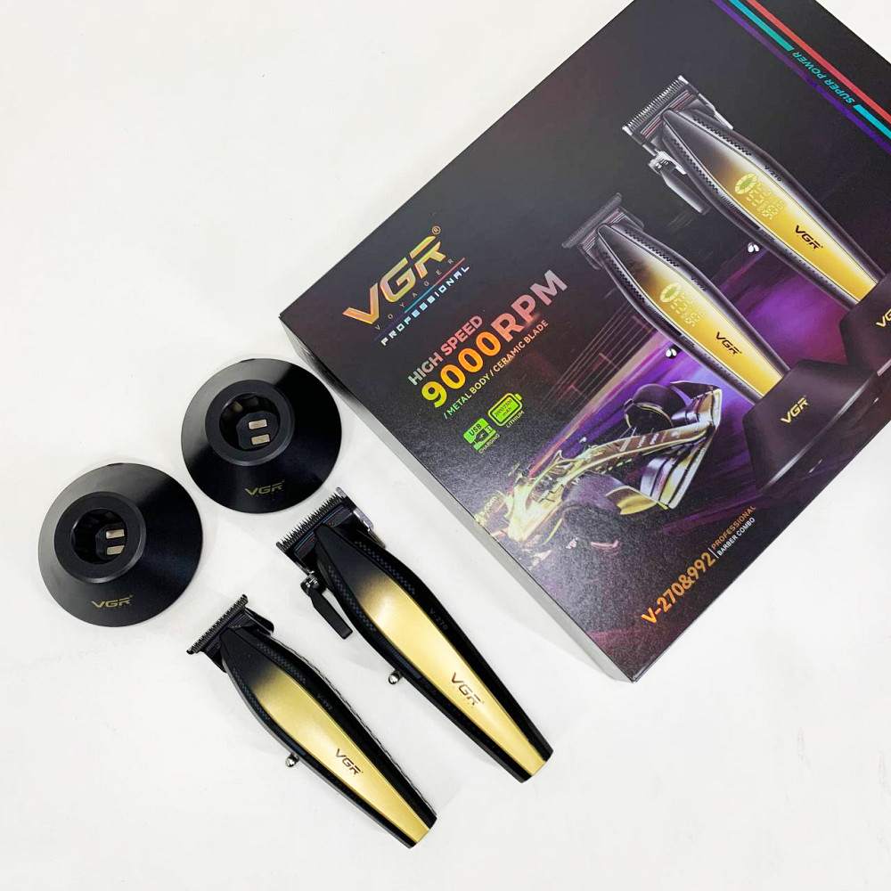 Профессиональная машинка для стрижки волос с насадками VGR V-270 V-992 GOLD, Електромашинка для стрижки YN-48 Львов - изображение 10