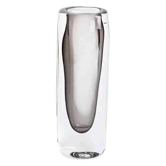 Flower Season Ваза скляна прозора 7.7х5.5х24.5 см для квітів декоративна 200 мл Сіра HP-10-16 Киев