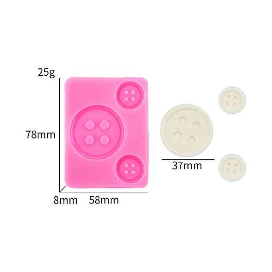 Молд силиконовый пуговицы 58 на 78 мм розовый Киев