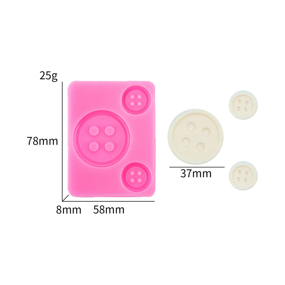 Молд силиконовый пуговицы 58 на 78 мм розовый Киев - изображение 2