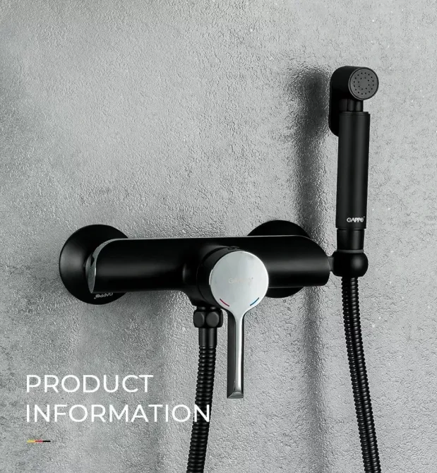 Гігієнічний душ із змішувачем GAPPO G2003-6 чорний/хром Київ - фото 2
