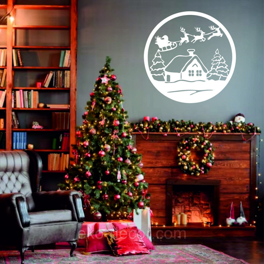 Декоративне настінне Панно «Новий рік», Декор на стіну 90*90 см, Білий Київ - фото 6