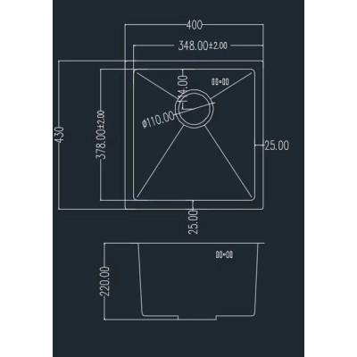 Мойка кухонная GRANADO Under top mini STEEL S201 black (GS10201B) Винница - изображение 7