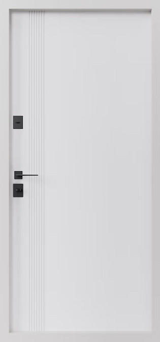 Дверь входная SARMAK Элегант термо Стелс МДФ Plasti'D металлик / ПВХ белое дерево 960х2040 мм Киев - изображение 2