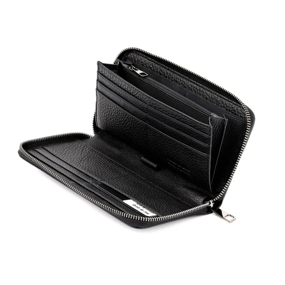 Черный мужской клатч на две молнии из натуральной кожи Marco Coverna MC-801-1 Киев - изображение 17
