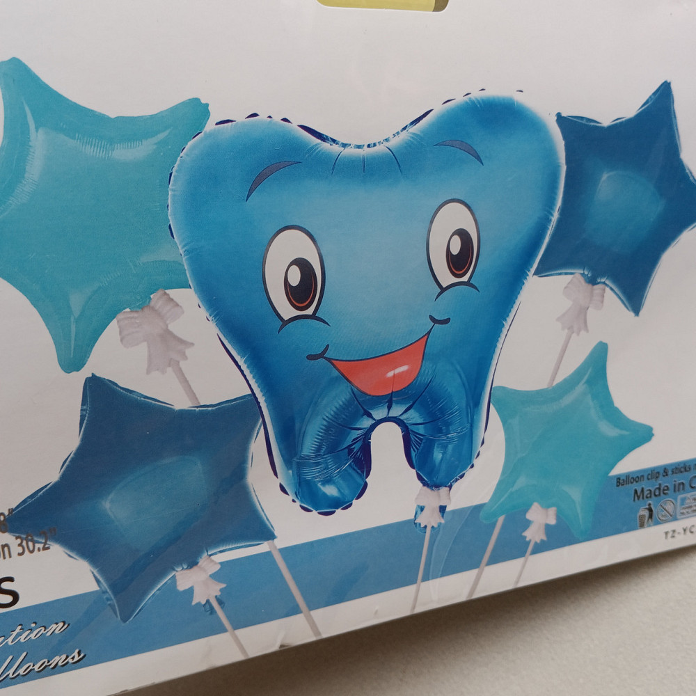 Набор воздушных шариков зубчик голубой (5 предметов) Киев - изображение 2