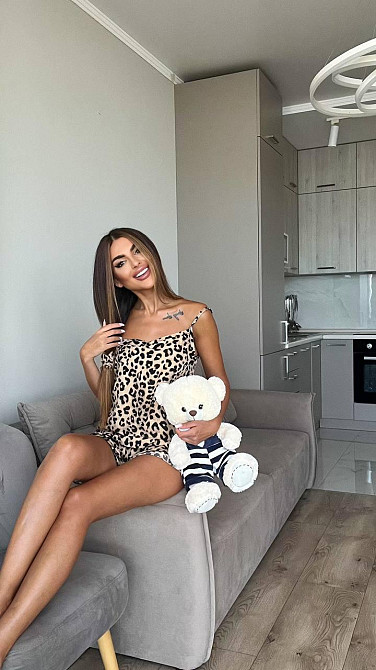 Женский легкий домашний леопардовый костюм: майка, шорты с резинкой софт Одесса - изображение 8