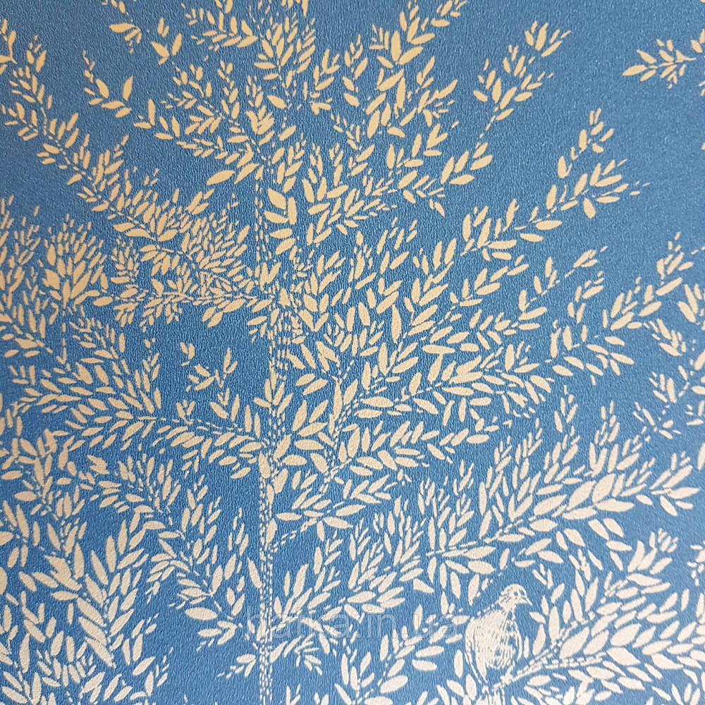 Шпалери вінілові на флізелін Caselio The Place to bed 0.53х10 м природа дерева гілки золотисті на синьому Київ - фото 4