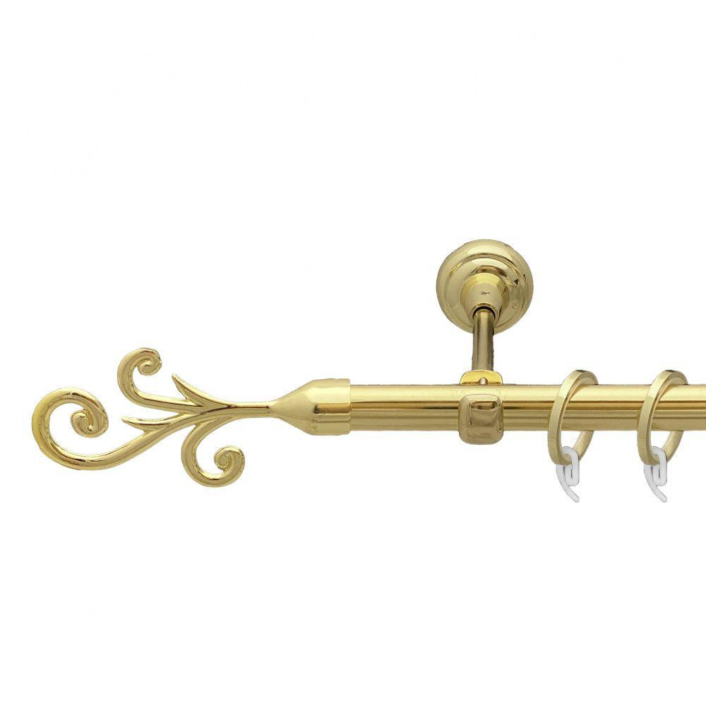 Карниз Orvit Фала металевий однорядний відкритий гладка труба кільце фасонне металеве Золото 19 мм 200 см Львов - изображение 1