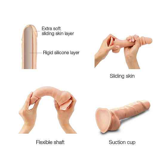 Реалістичний фалоімітатор Strap-On-Me Sliding Skin Realistic Dildo Vanille L, ефект рухливої шкіри Sex Aura Київ
