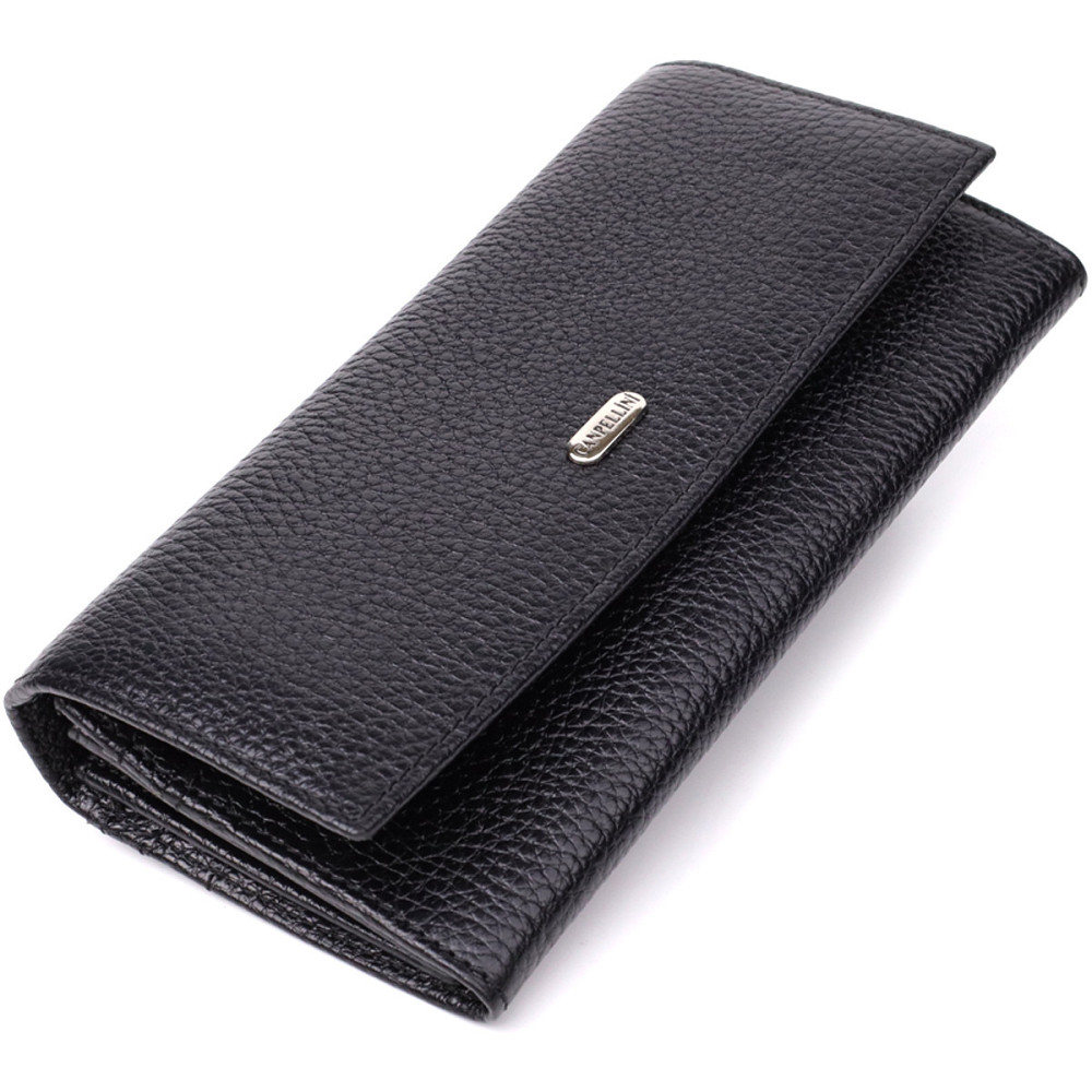 Классический женский кошелек из натуральной кожи Черный (CANPELLINI) Киев - изображение 5