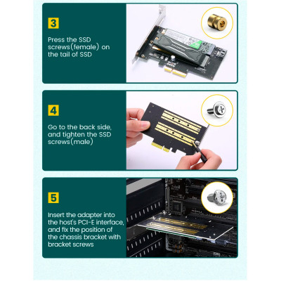 Контролер Ugreen PCI-E 3.0 for SSD M.2 NVMe + M.2 NGFF CM302 (70504) Вінниця - фото 3