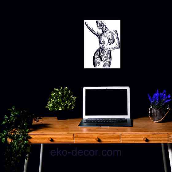 Декоративне настінне Панно «Жіноче тіло», Декор на стіну 90*66 см, Білий Київ