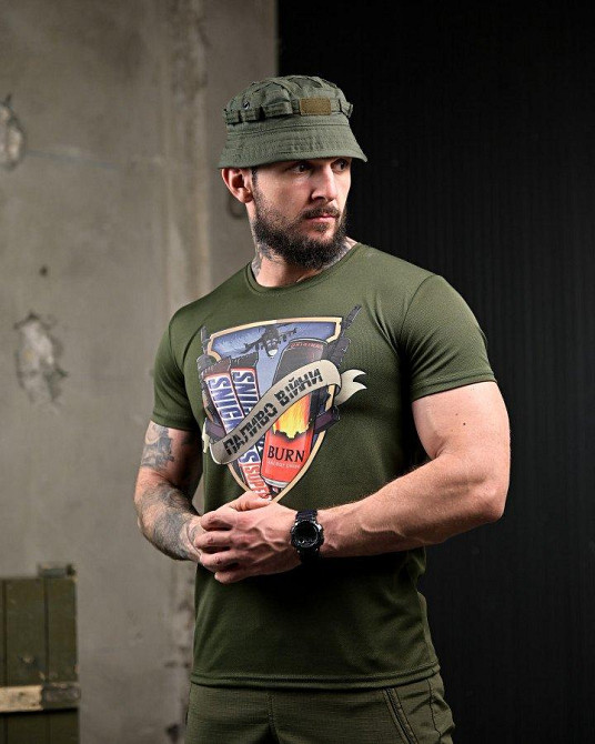 Тактична потовідвідна футболка Паливо oliva ПП7724 Одеса - фото 2