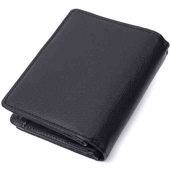 Жіночий гаманець з монетницею та блоком для пропусків із натуральної шкіри ST Leather 22713 Чорний Київ