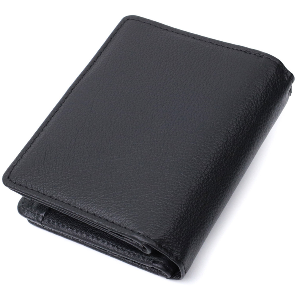 Женский кошелек с монетницей и блоком для пропусков из натуральной кожи ST Leather 22713 Черный Киев - изображение 2