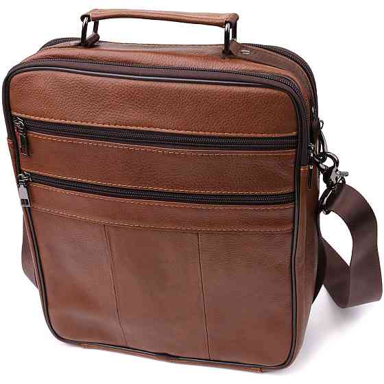 Чоловіча сумка з ручкою для перенесення в руці з натуральної шкіри Vintage 23025 Світло-коричневий Київ