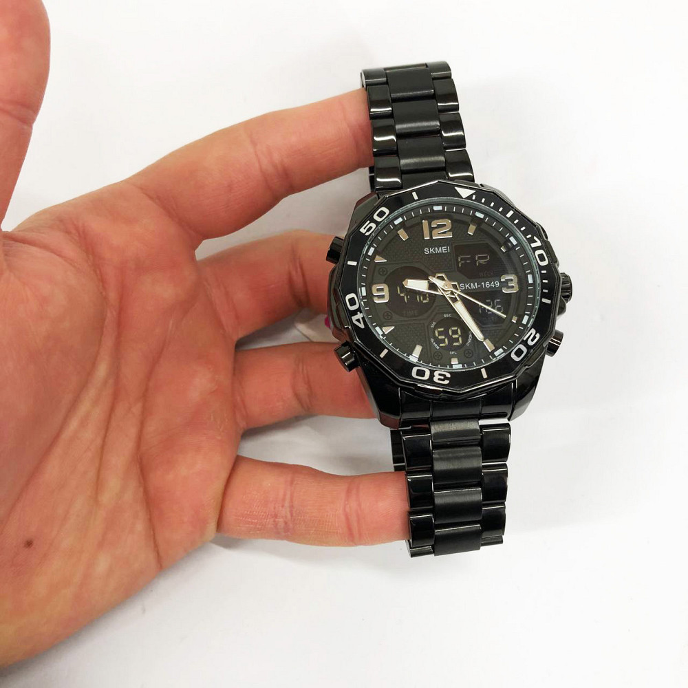 Годинник кварцовий чоловічий SKMEI 1649BK Чоловічий годинник стильний наручний стрілочний YF-24 Львів - фото 15
