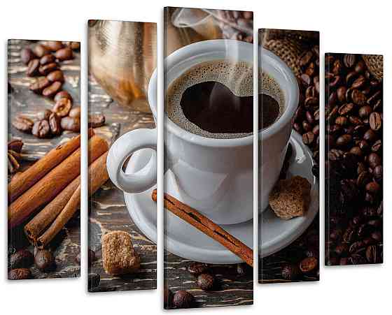 Модульная картина в кухню Кофе с корицей Art-364_5 ( 80х118см ) 99x140 см Киев
