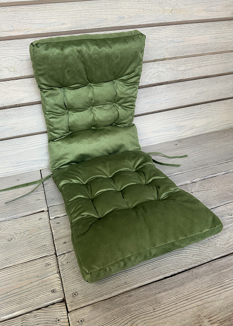 Подушка для стільців (40x120х4 см) подвійна Decorator Флокс колір зелений 84-160 Київ - фото 3