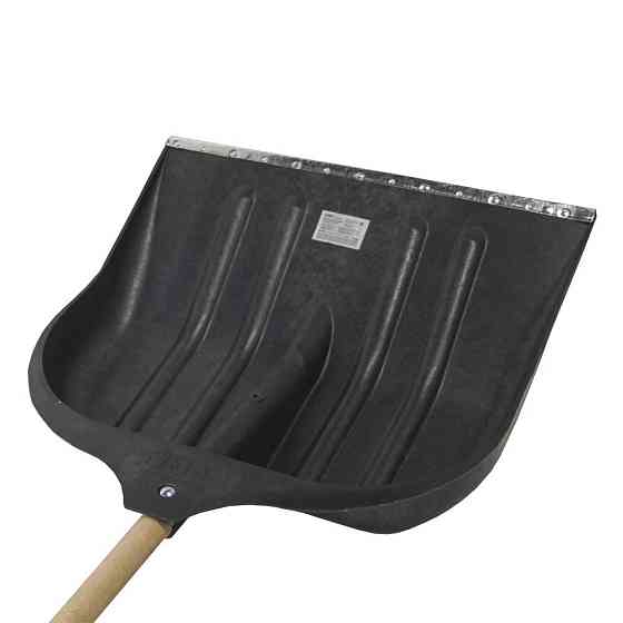 Grad Лопата для снега/зерна пластиковая с оцинкованной планкой Standard 490×495мм с деревянным Коломия