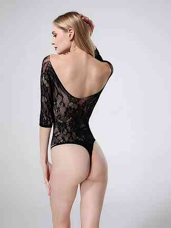 Еротичний боді жіночий мереживна сітка, сексуальна білизна, універсальний розмір зріст: 145–185 см One Size, чорний, 6074 Кам'янець-Подільський