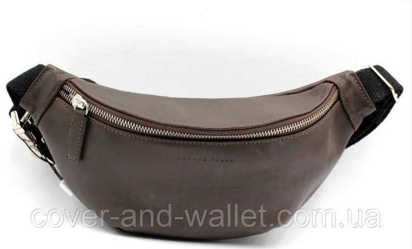 Поясная кожаная сумка бананка коричневого цвета Grande Pelle 741610 Киев - изображение 4