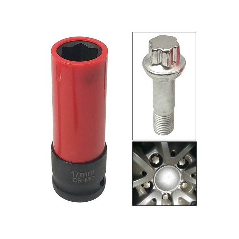 Головка ударна 1/2" 17мм тонкостінна для литих дисків Mercedes-Benz ROCKFORCE RF-9T0206 Одеса - фото 2