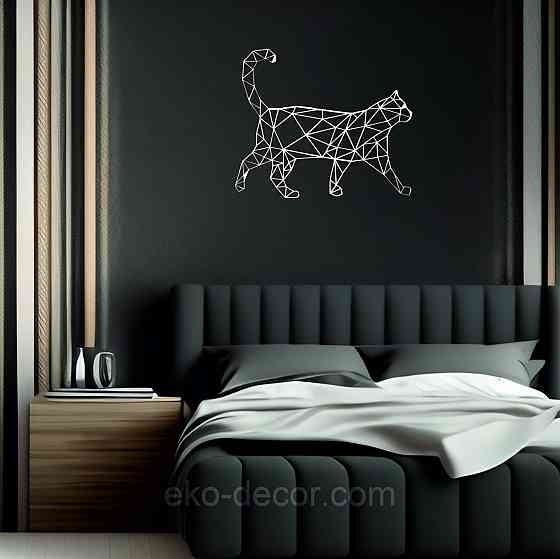 Декоративное настенное Панно «Кот» Декор на стену 70*58 см, Белый Киев