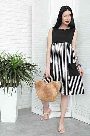 Сукня з завищеною талією "Band" оптом | Норма і батал | Розпродаж моделі Чорний, 42-44 Київ