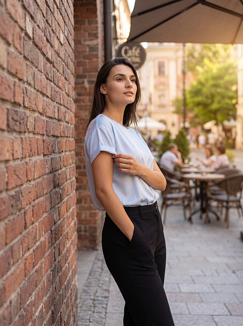 Жіноча футболка з шовку Блакитний XL/2XL Харків - фото 6