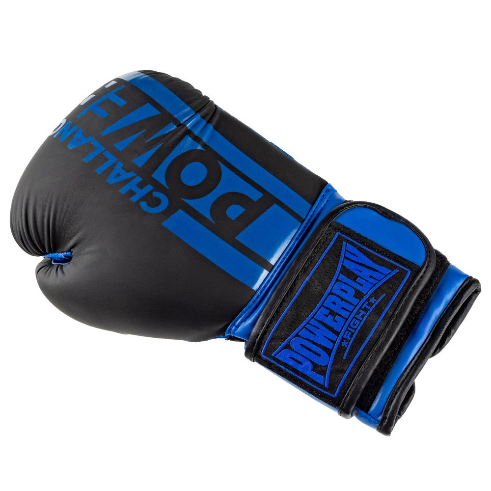 Боксерські рукавиці PowerPlay 3086 Matt Challenger Чорно-Сині 12 унцій Каменское - изображение 14