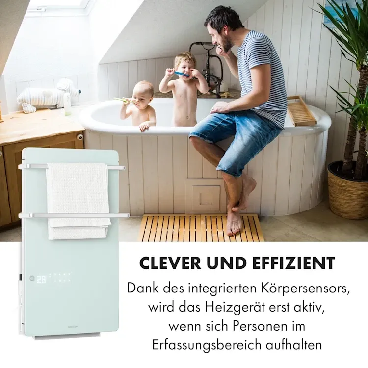 Розумний інфрачервоний обігрівач сушарка рушників KLARSTEIN Hot Spot Crystal Flow  Німеччина Дніпро - фото 11