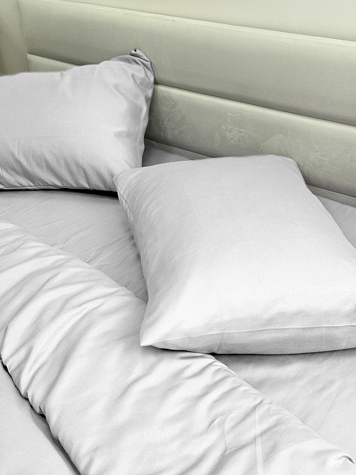 Ecotton Комплект постільної білизни Ecotton Євро 210х220 см однотонний світло-сірий Light grey Київ - фото 5