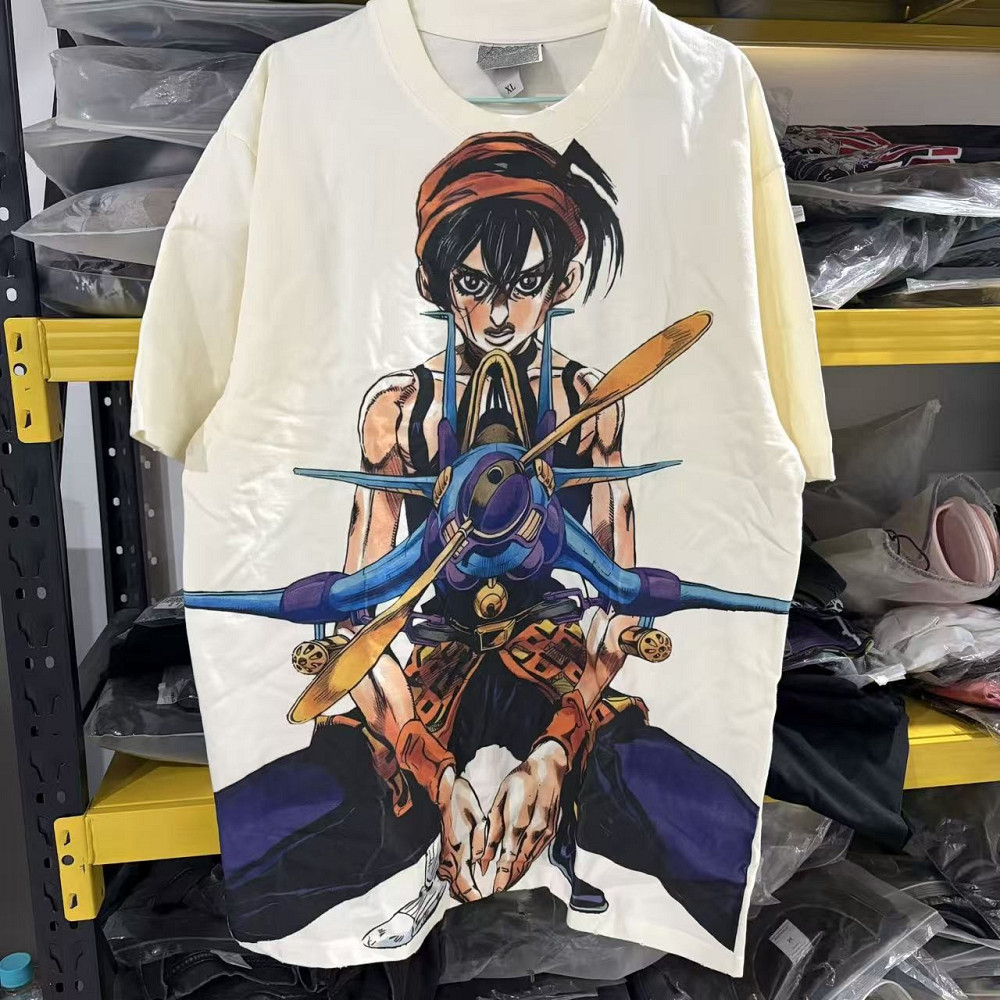 Футболка мужская с принтом аниме Аниме Джоджонаранкиа Гхирга Аеросмитх оверсайз (S/M/L) Черний Днепр - изображение 8