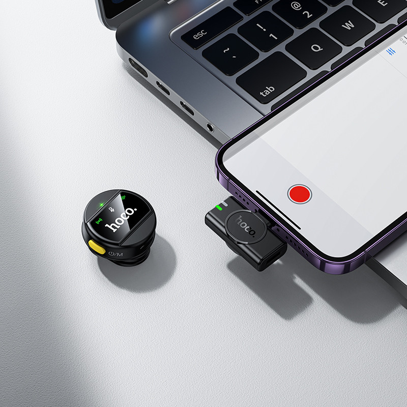 Бездротова мікрофонна система HOCO L21 Charm magnetic (Lightning) Black Київ - фото 8