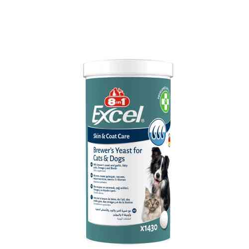 Вітаміни 8in1 Excel Brewers Yeast для собак та котів пивні дріжджі з часником для шкіри та шерсті 1430 шт Київ