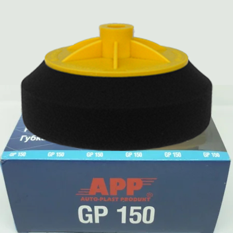Круг (губка) полірувальний чорний м'який Ø150мм М14 50мм APP, 080302 Киев - изображение 1