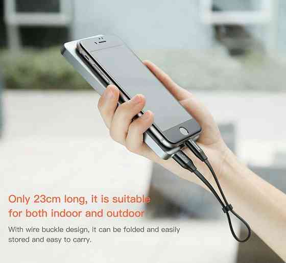 Кабель USB-Lightning/MicroUSB Baseus Two-in-one Portable Cable CALMBJ-01 (Чорний, 0.23м) Николаев