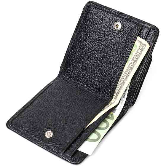 Чоловічий компактний гаманець з натуральної шкіри Tony Bellucci 22040 Чорний Київ