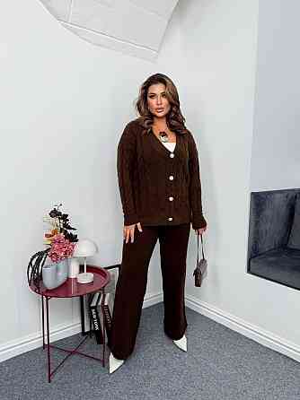 Жіночий базовий в'язаний костюм двійка машинна в'язка з ангорою Одеса