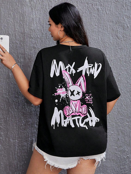 Футболка женская с принтом  48 Черная 2664087637 Днепр - изображение 1