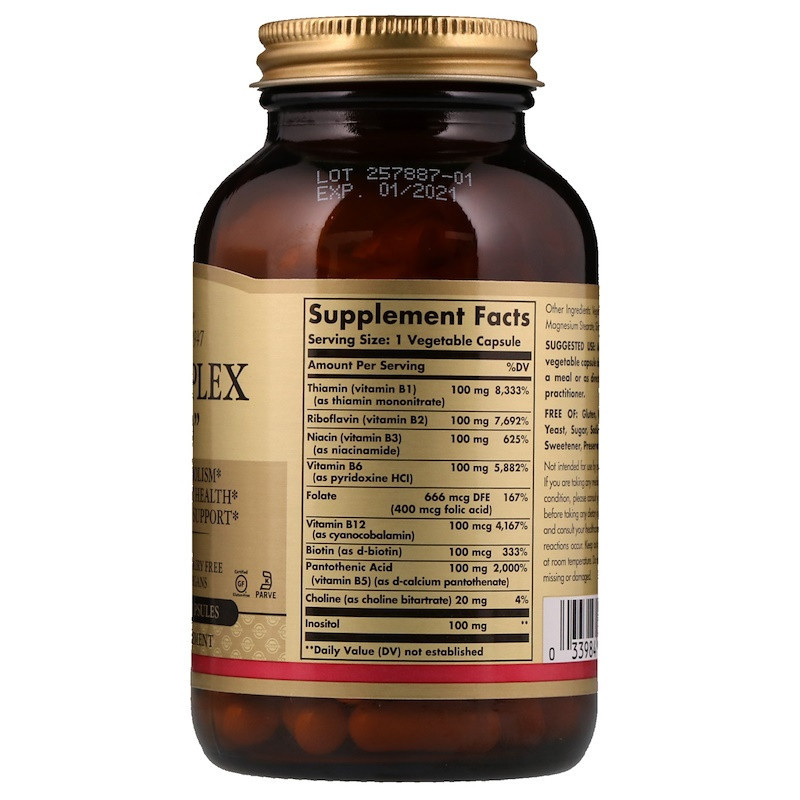 Вітаміни В-100 комплекс  Solgar B-Complex "100" 100 вег капс Київ - фото 2