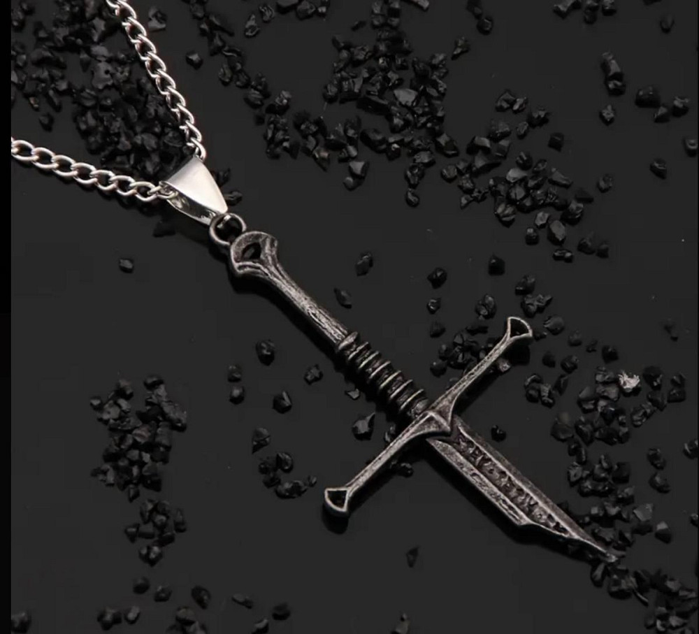 Кулон меч готичний на ланцюжку – темне срібло Київ - фото 1