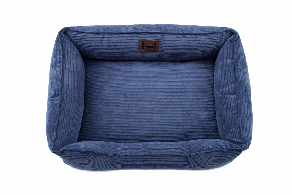 Лежак для Собак Котів та Кішок Dreamer Velvet Denim з бортами зі знімним чохлом синій м'яка лежанка L Одеса - фото 5