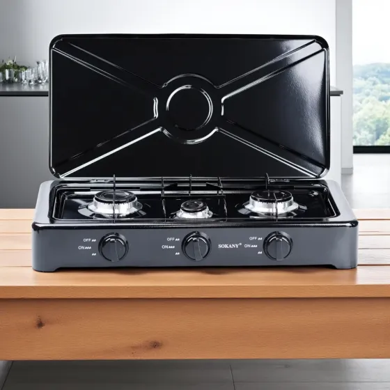 Газовая плита SK-07003 настольная одноконфорочная 5,4 кВт с регулировкой пламени компактная Одесса