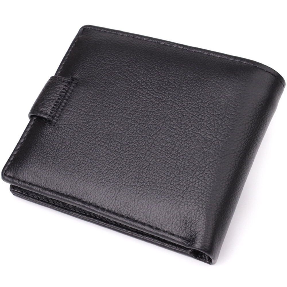 Классический мужской бумажник горизонтального формата из натуральной кожи ST Leather 23094 Черный Киев - изображение 10